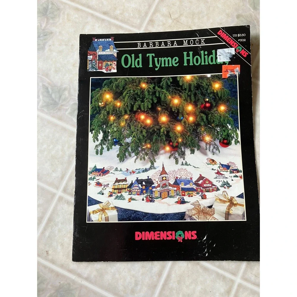 Dimensions‎ Pattern #302 Old Tyme Holiday Tree Skirt Barbara Mock Village Scene